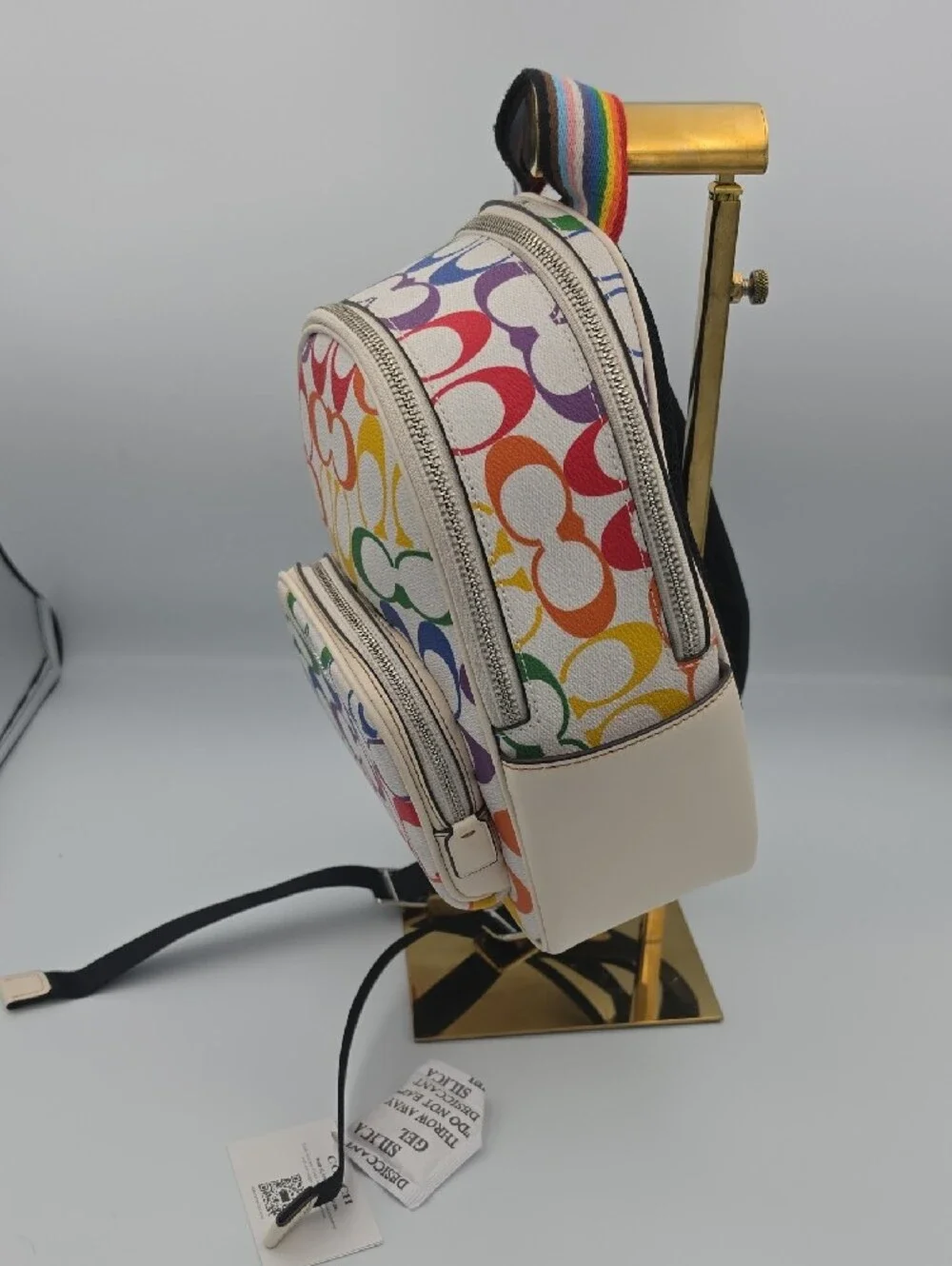 Coach Pride White Rainbow Signature Mono Mini Backpack (NWOT)✨️🌈✨️